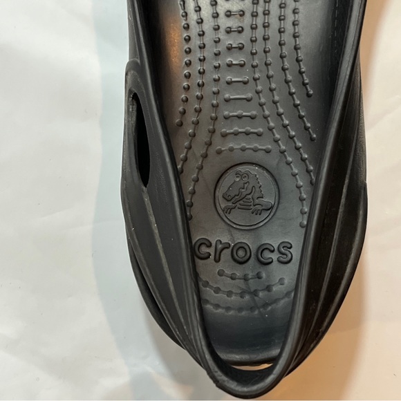 Crocs black ballet kadee flats SIZE 10 Slip On dressy Cutouts Comfortable Womens - Picture 7 of 11